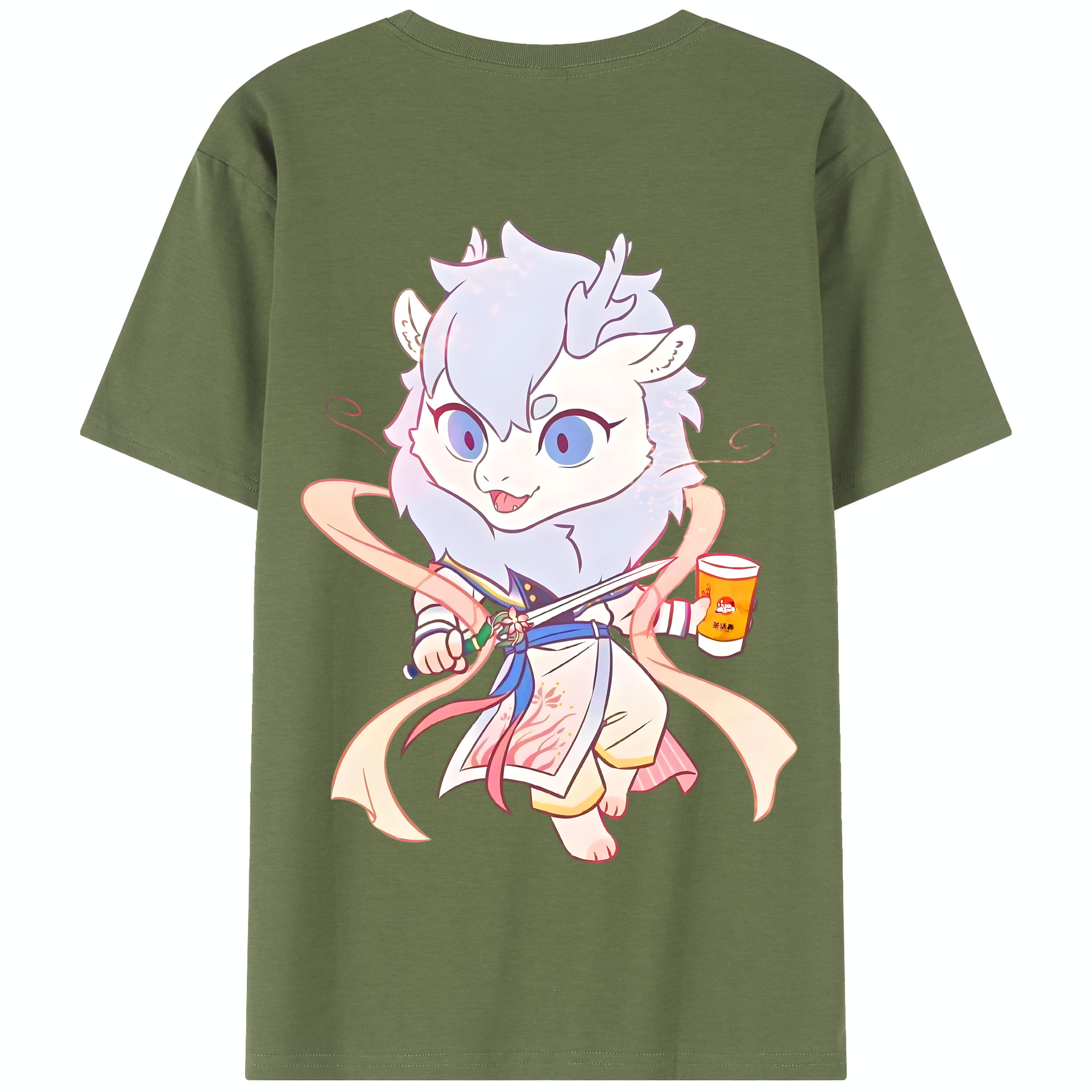 （画像用） Ne Zha 2 ナタ 魔童の大暴れ 綿100％半袖Tシャツ（背面プリント）